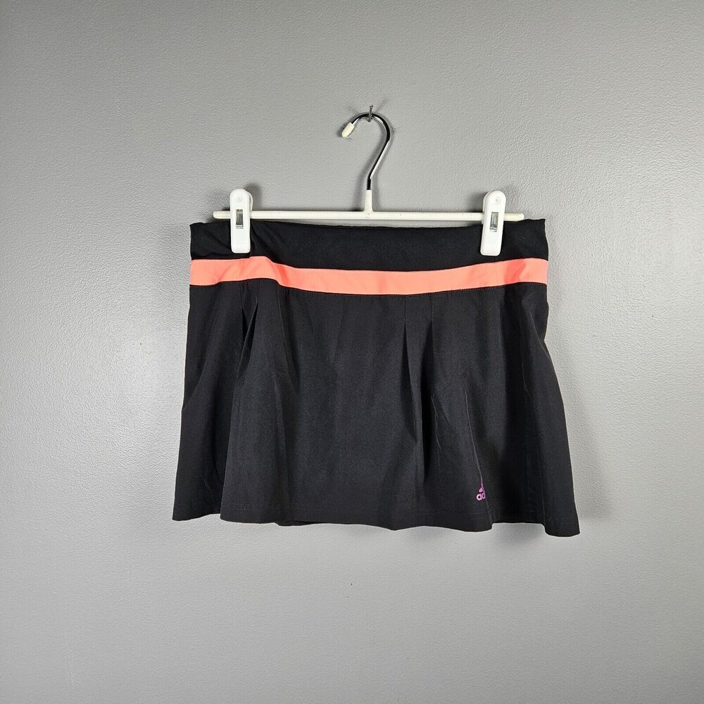 Adidas Climalite Womens‎ Medium Black Tennis Golf Skort Skirt Coral Trim